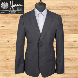 House of Howe Mens 42 Blazer Charcoal Gray Geometric Diamond Sport Coat Punk